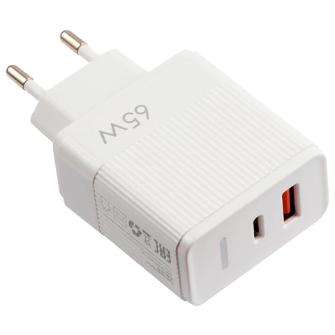 Зарядное устройство быстрое сетевое (220 В) USB QC3.0+Type-C PD 65 Вт, 3 А, RED LINE, УТ000033860 513967