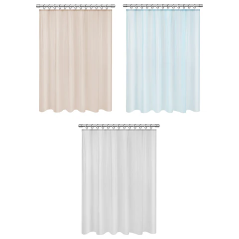 Шторка для ванной PEVA, 180х180 см, КОМПЛЕКТ 12шт кольца в комплекте, цвет ассорти (белый, голубой, коричневый), WBZ (ВБЗ), 700067 - МСК «Форвард»