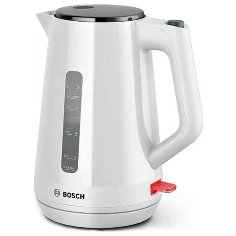 Чайник BOSCH TWK1M121, 1,7 л, 2400 Вт, закрытый нагревательный элемент, пластик, белый 458593 - МСК «Форвард»