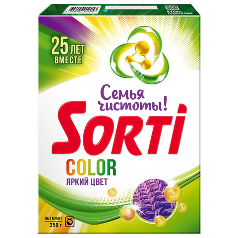 Стиральный порошок-автомат 350 г, SORTI (Сорти) "Color", 8570-3 602061