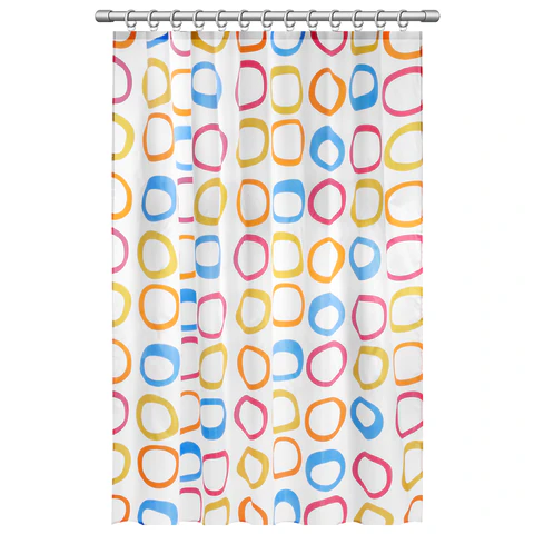 Шторка для ванной ПОЛИЭСТЕР, 180х200 см, кольца в комплекте, КРУГИ, PRIMILA (ПРИМИЛА), 700086 - МСК «Форвард»