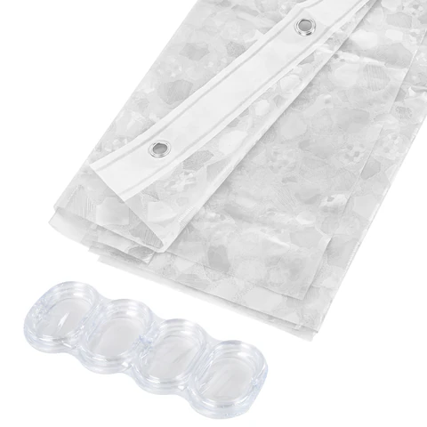 Штора для ванной EVA, 180х200 см, кольца в комплекте, БЕЛАЯ ЛЕДЯНАЯ СВЕЖЕСТЬ, PRIMILA (ПРИМИЛА), 700099 - МСК «Форвард»