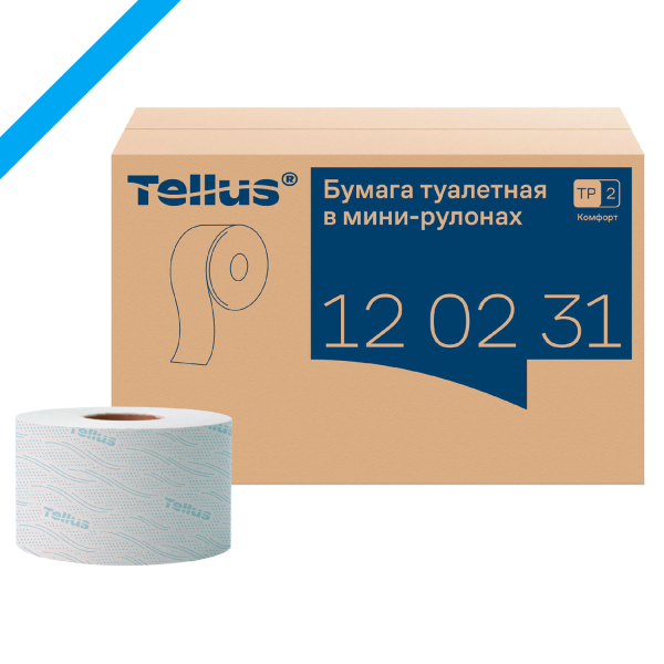Бумага туалетная 170 метров, Tellus/TORK (Система T2) ADVANCED, КОМПЛЕКТ 12 рулонов, 2-слойная, белая, 120231 126502