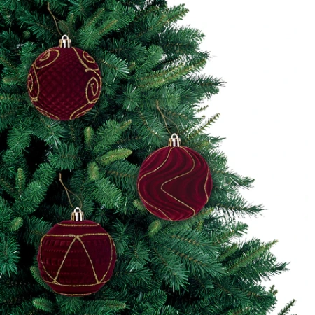 Шары елочные 6 шт., 8 см, "Burgundy Charm", пластик, софт-тач, бургунди, ЗОЛОТАЯ СКАЗКА, 592453 - МСК «Форвард»