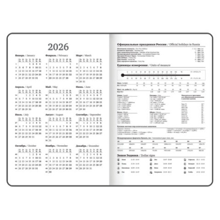 Ежедневник датированный 2026 с резинкой 145х203 мм, А5, BRAUBERG, твердый, "Спокойствие", 117343 - МСК «Форвард»