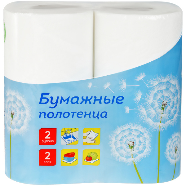 Полотенца бумажные в рулонах OfficeClean, 2-слойные, 2шт., 27,5м/рул., тиснение, белые 325794 - МСК «Форвард»