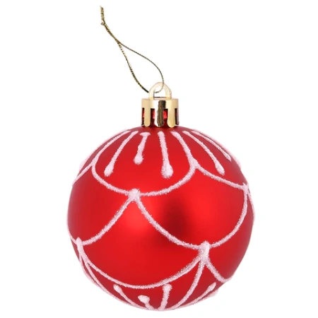 Шары ёлочные 16 шт., 6 см, "Русская Зима", пластик, цвет: красный/белый, ЗОЛОТАЯ СКАЗКА, 591984 - МСК «Форвард»