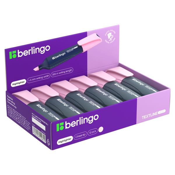 Текстовыделитель Berlingo "Textline HP200" пастельный цвет, фламинго, 1-5мм T5019 284275 - МСК «Форвард»