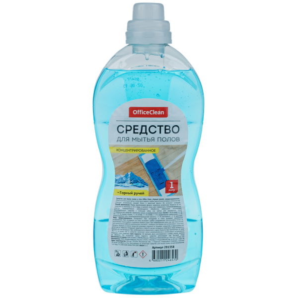 Средство для мытья полов и стен OfficeClean "Горный ручей", концентрат 1л 281358 ЧЕСТНЫЙ ЗНАК - МСК «Форвард»