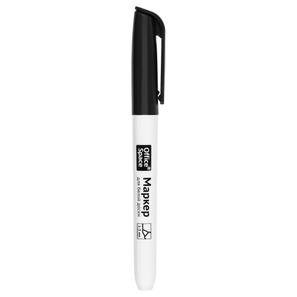 Маркер для белых досок OfficeSpace черный, пулевидный, 3мм WBM_67979 390152 - МСК «Форвард»