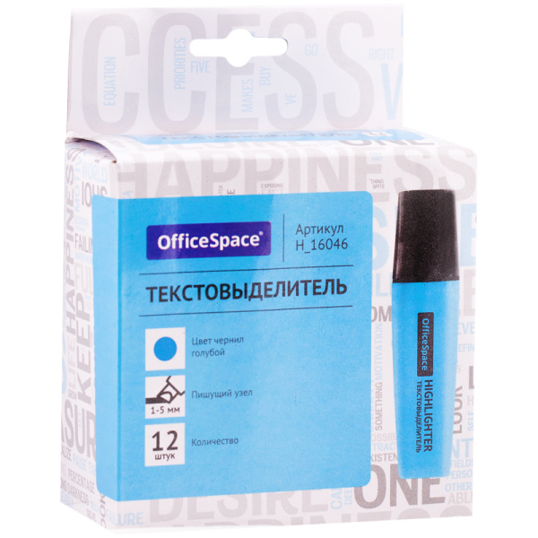 Текстовыделитель OfficeSpace голубой, 1-5мм H_16046 268596 - МСК «Форвард»