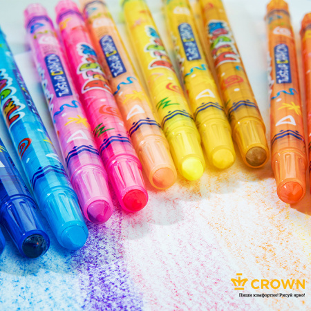 Карандаши восковые Crown "ArtStory", 16цв., выкручивающийся стержень, ПВХ, европодвес TP-1600 225400 - МСК «Форвард»