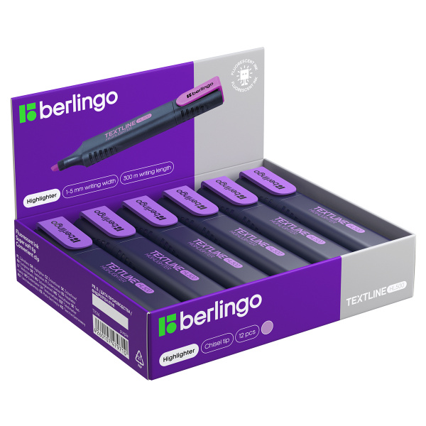 Текстовыделитель Berlingo "Textline HL500" фиолетовый, 1-5мм T7014 241045 - МСК «Форвард»