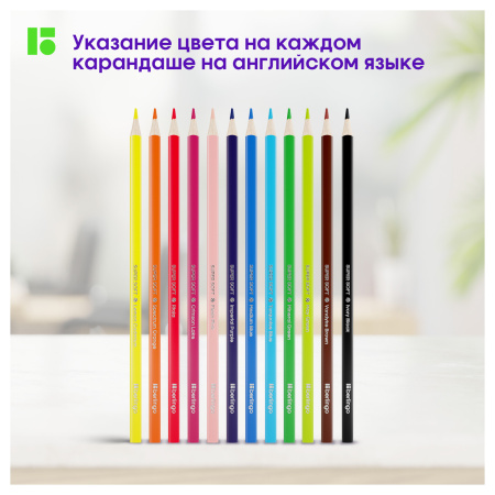 Карандаши цветные Berlingo "SuperSoft. Жил-был кот", 12цв., трехгран., заточен., картон, европодвес SS00512 297236 - МСК «Форвард»