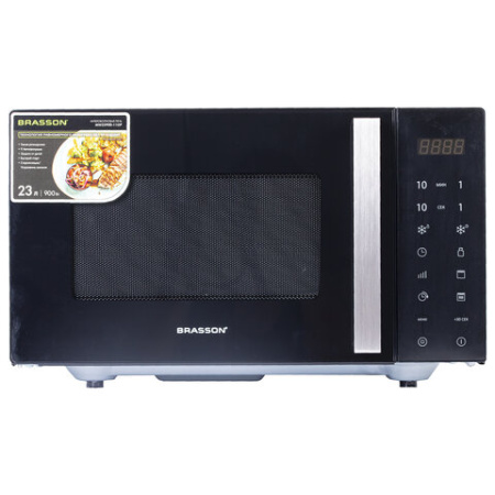 Микроволновая печь без поворотного стола BRASSON (БРАССОН) MW2390D-11GP, ГРИЛЬ, 9 ПРОГРАММ, 23л, 900Вт, сенсорное управление, черная, 454981 - МСК «Форвард»