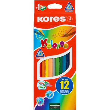 Карандаши цветные Kores Kolores 12 цв трёхгранные + точилка 93312.01 128902 - МСК «Форвард»
