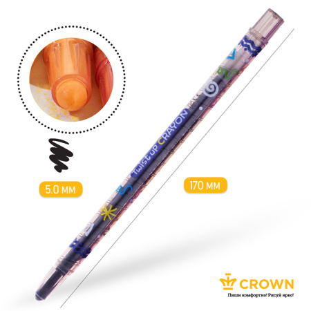 Карандаши восковые Crown "ArtStory", 16цв., выкручивающийся стержень, ПВХ, европодвес TP-1600 225400 - МСК «Форвард»