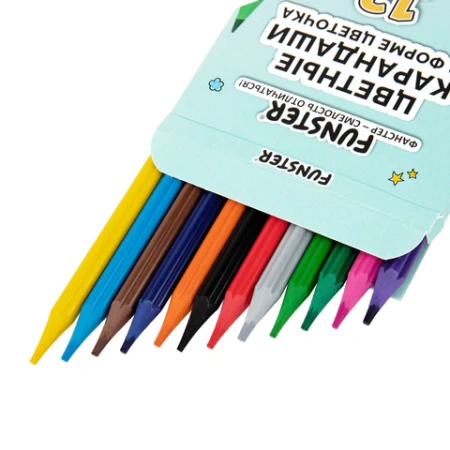 Карандаши цветные FUNSTER (ФАНСТЕР), 12 цветов, фигурный корпус в форме цветочка, 182069 - МСК «Форвард»