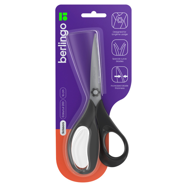 Ножницы Berlingo "Easycut 200" 16см, эргономичные ручки, европодвес DNn_16045 326311