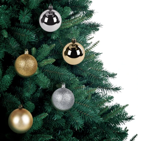 Шары елочные НАБОР 50 шт., 6 см, "Gold&Silver Spark", пластик, золото/серебро, ЗОЛОТАЯ СКАЗКА, 592452 - МСК «Форвард»