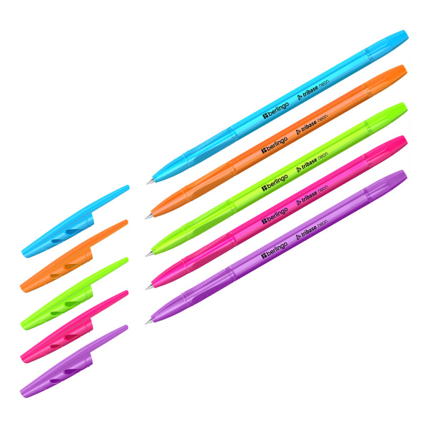 Ручка шариковая Berlingo "Tribase Neon" синяя, 0,7мм, корпус ассорти CBp_70932 265896 - МСК «Форвард»