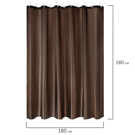 Шторка для ванной ПОЛИЭСТЕР, 180х180 см, кольца в комплекте, КОРИЧНЕВЫЙ БРИЛЛИАНТ, PRIMILA (ПРИМИЛА), 700091 - МСК «Форвард»