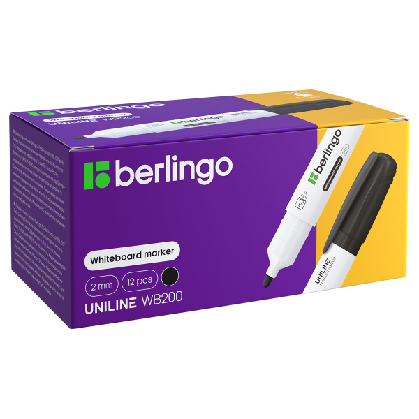 Маркер для белых досок Berlingo "Uniline WB200" черный, пулевидный, 2мм PM6214 117146 - МСК «Форвард»