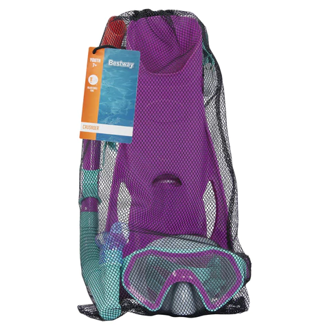 Комплект для плавания маска+трубка+ласты от 7 лет, размер ласт 37- 41, АССОРТИ, BESTWAY, 25046 680119