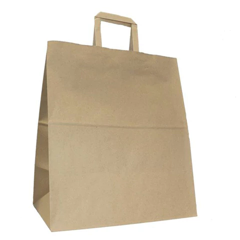 Крафт-пакет бумажный 32х20х37 см, КОМПЛЕКТ 250ШТ плоские ручки, плотность 90 г/м2, 110494 609765 - МСК «Форвард»