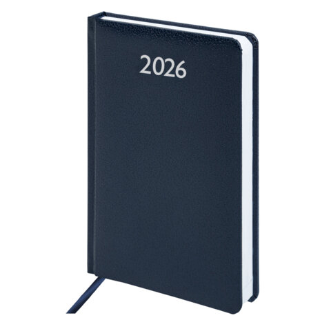 Ежедневник датированный 2026, А5, 138x213 мм, BRAUBERG "Profile", балакрон, синий, 117073 - МСК «Форвард»
