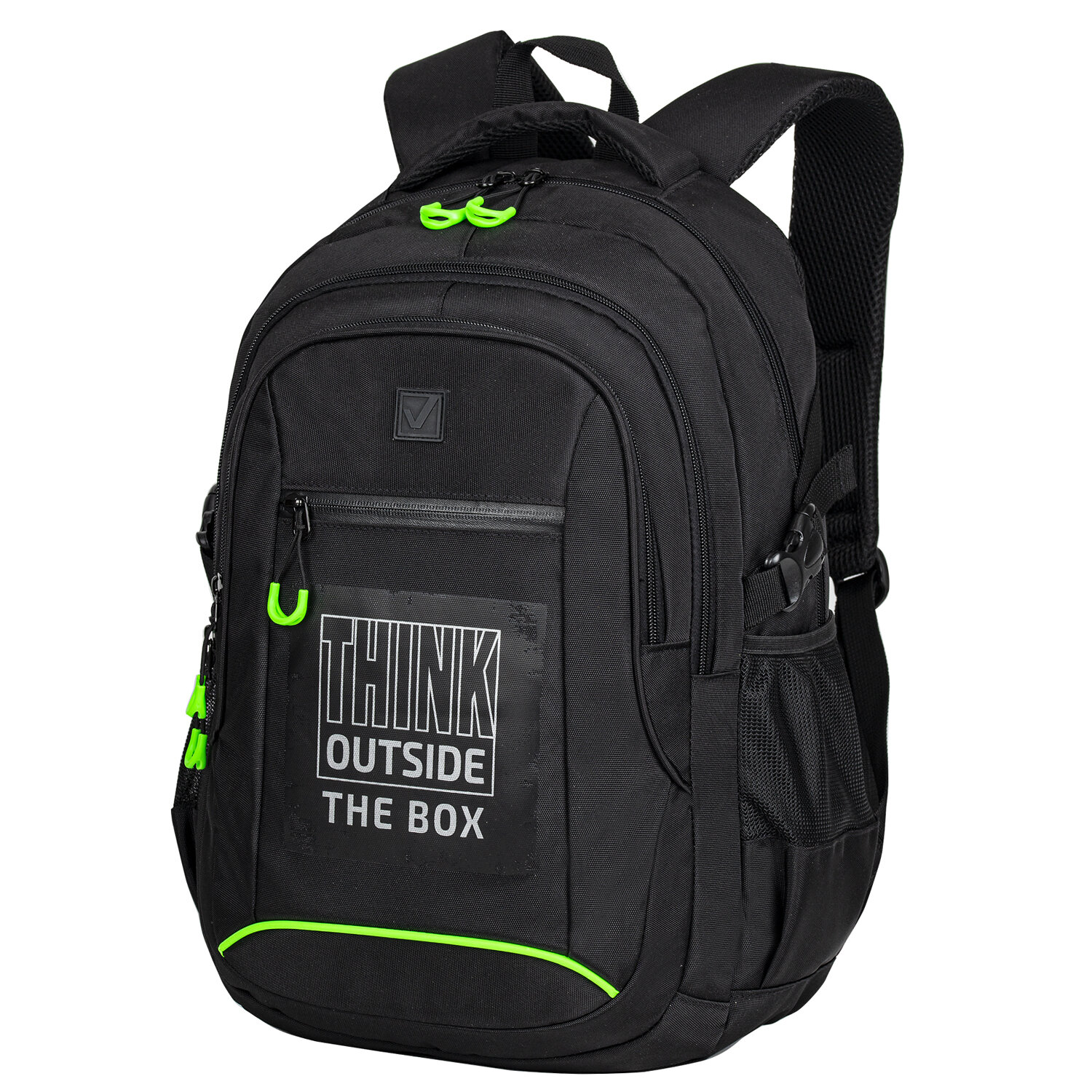 Рюкзак BRAUBERG CONTENT универсальный, 3 отделения, светоотр. принт, Think, 47х33х18см, 270764