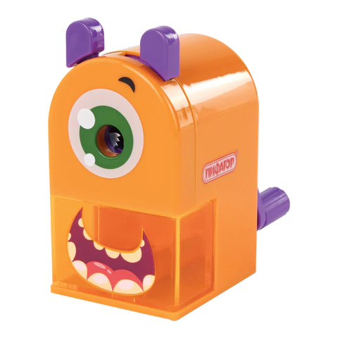 Точилка механическая ПИФАГОР "Монстрик", корпус оранжевый, 228477