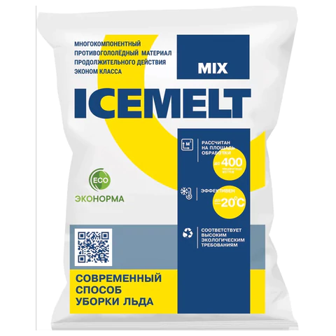 Реагент антигололедный 25 кг, ICEMELT "Mix", до -20С, хлористый натрий, мешок  602042 - МСК «Форвард»