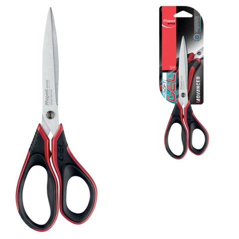 Ножницы MAPED (Франция) "Advanced Gel", 210 мм, прорезиненные ручки, черно-красные, 499210 235490 - МСК «Форвард»
