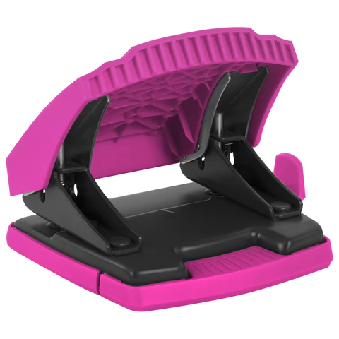 Дырокол BRAUBERG "SUPER", до 30 листов, цвет маджента и черный, 272745 - МСК «Форвард»