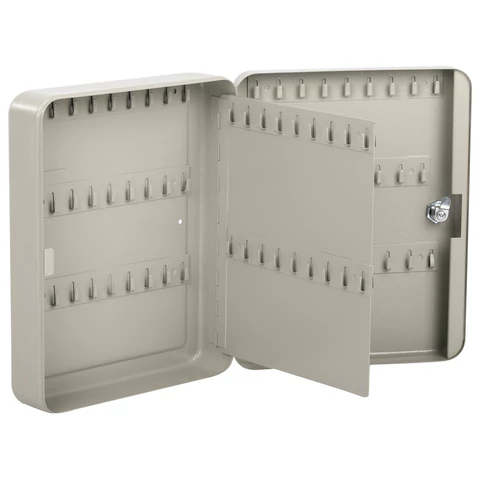 Шкафчик (Ключница) на 90 ключей BRAUBERG, 300х240х80 мм, с замком, +90 брелоков, серый, 290339 - МСК «Форвард»