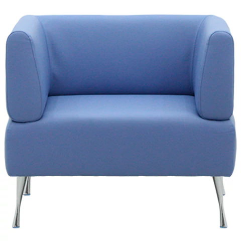 Кресло мягкое "Норд", "V-700", 820х720х730 мм, c подлокотниками, экокожа, голубое 531910  - МСК «Форвард»