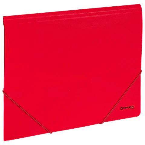 Папка на резинках А4 BRAUBERG UNIVERSAL, красная, до 300 листов, 0,5 мм, 273039 - МСК «Форвард»