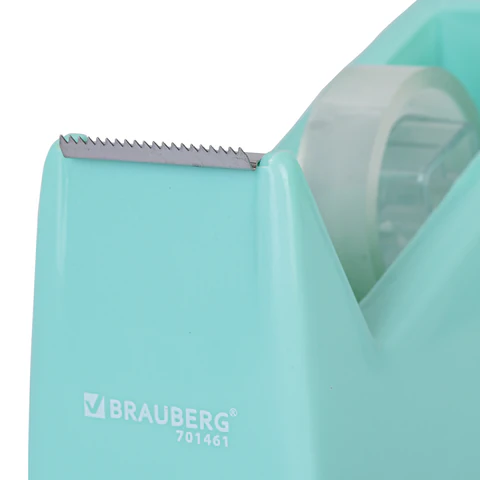 Диспенсер для клейкой ленты шириной до 26 мм, МЯТНЫЙ (лента в подарок!), утяжеленный большой, BRAUBERG, 701461 - МСК «Форвард»