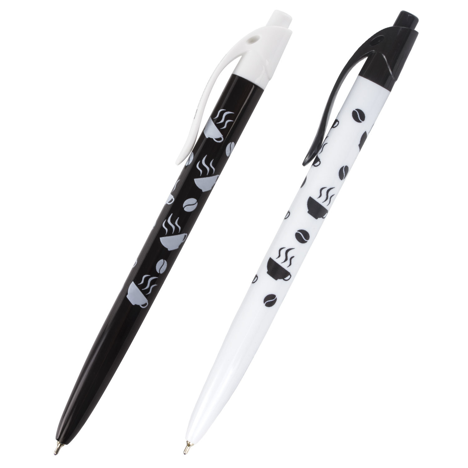 Ручка шариковая масляная автомат. BRAUBERG BLACK&WHITE Coffee, СИНЯЯ, 0,7мм, линия 0,35мм, 142659