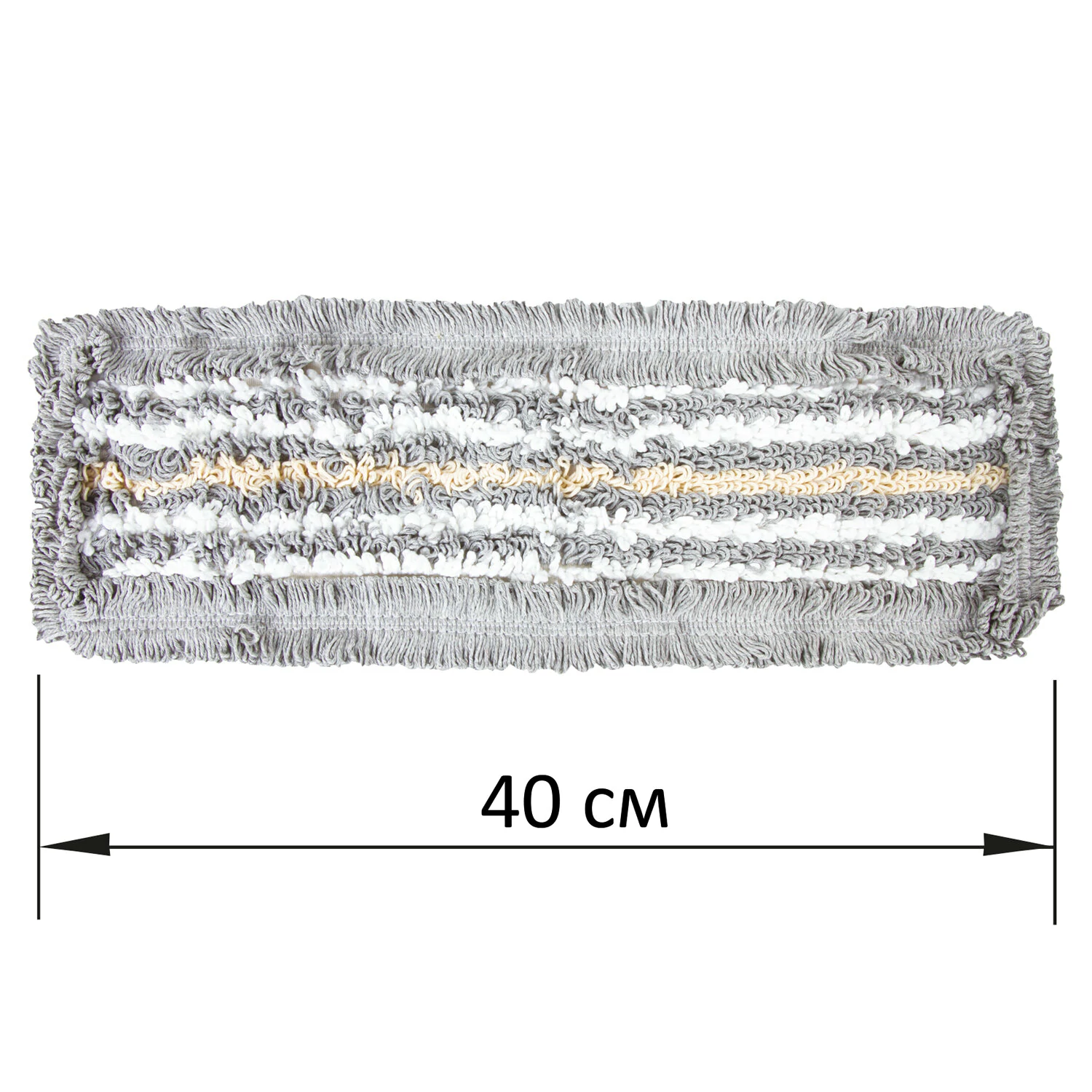 Насадка МОП плоская для швабры/держателя 40см, ТИП У/К, хлопок/мкфбр, СЕРАЯ, LAIMA EXPERT, 606629