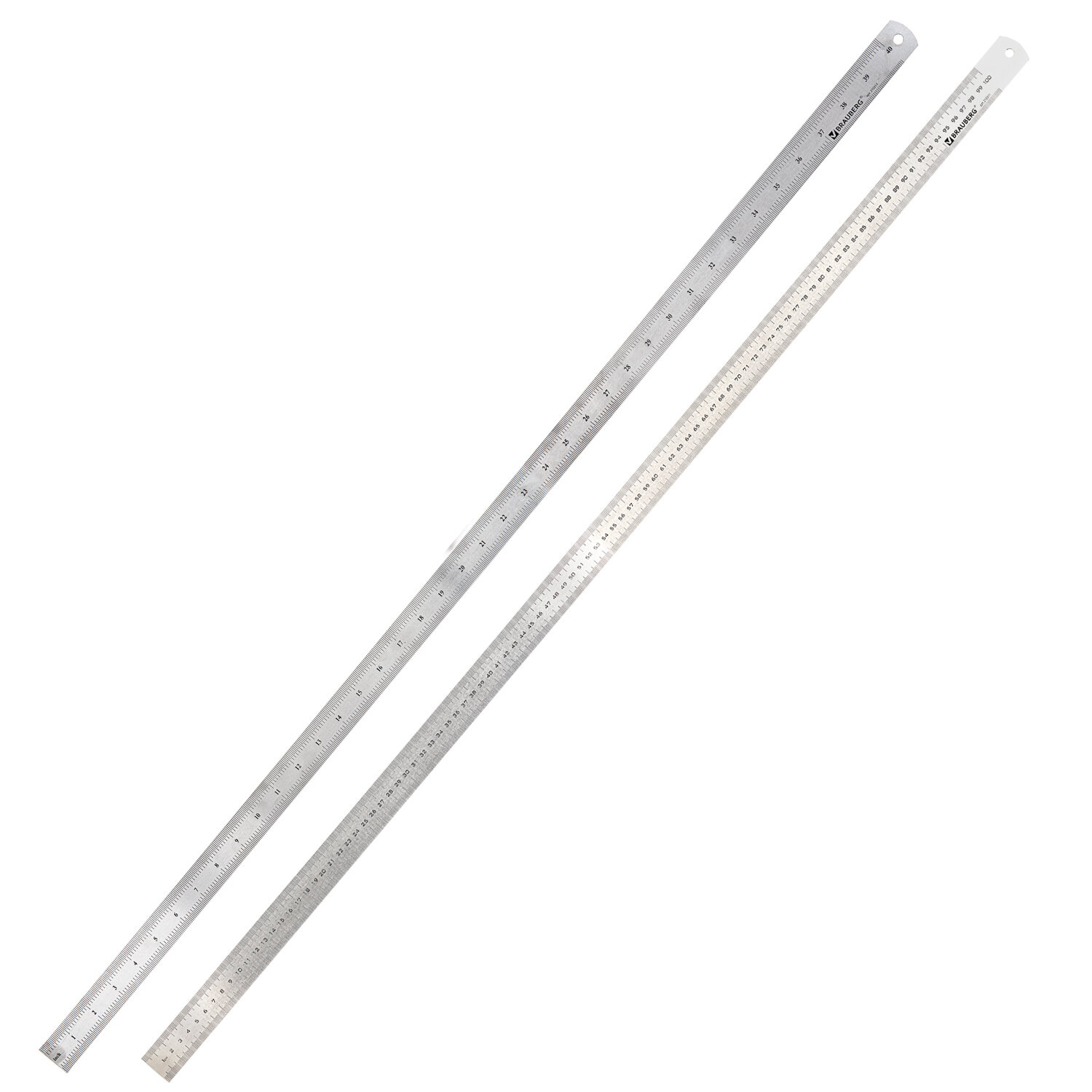 Линейка металлическая 100 см BRAUBERG, европодвес, 210311