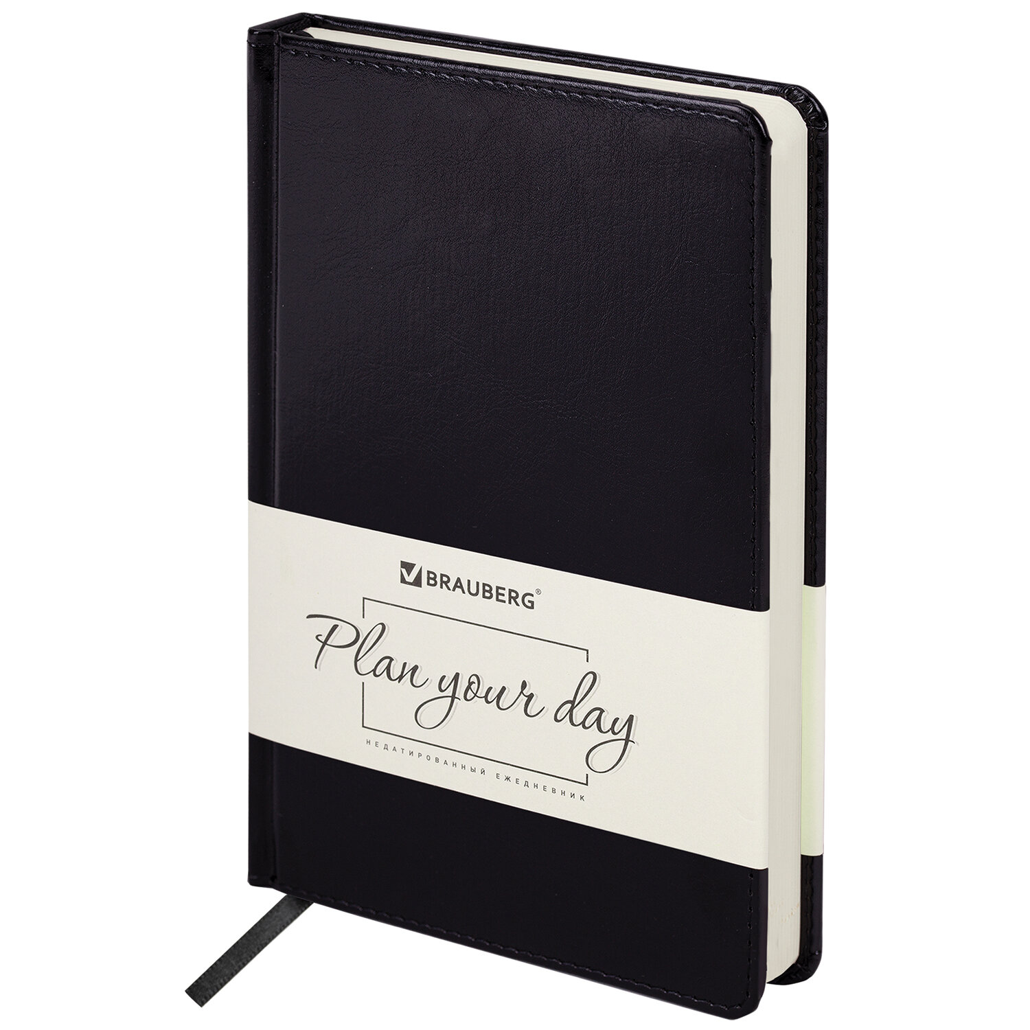 Ежедневник недатированный А5 138х213мм BRAUBERG Imperial под кожу, 160л, черный, 113499