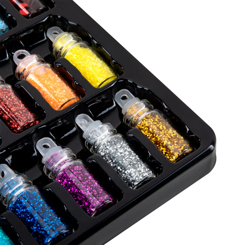 Блестки для декора НАБОР 24 вида по 2 грамма, в стеклянных тубах, ОСТРОВ СОКРОВИЩ, 665680 - МСК «Форвард»