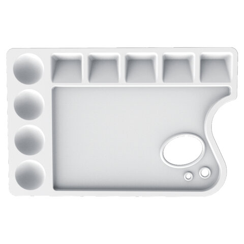 Палитра для рисования ЛУЧ пластиковая, прямоугольная с отверстием, 23х15см, толщ. 10мм, 29С 1729-08  191566