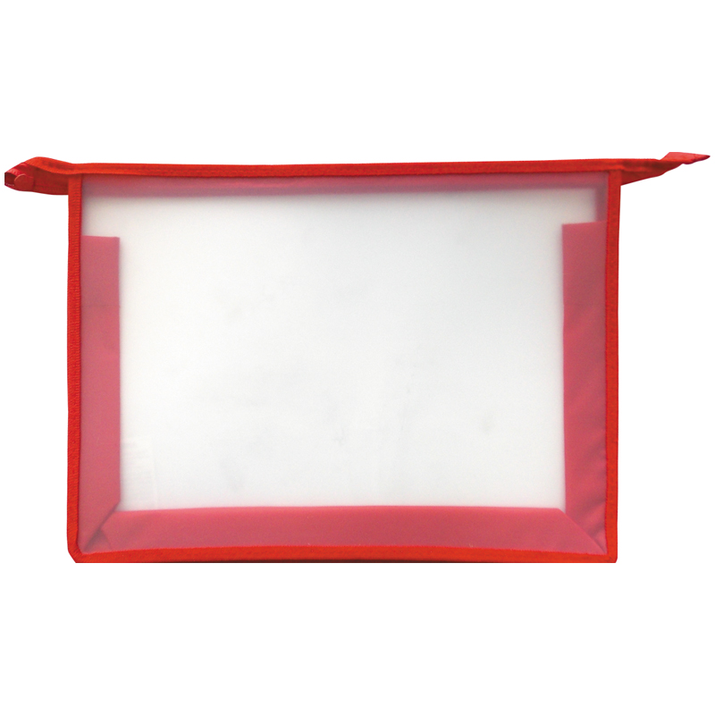 Папка для тетрадей 1 отделение А4 ArtSpace прозрачная/красная, пластик, на молнии ПТ850_3406 199852