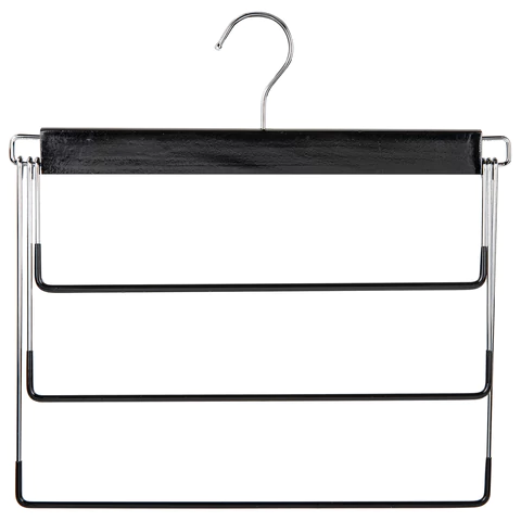 Вешалка-плечики качели 3 секции, металлическая, для юбок и брюк, ПВХ-покрытие, BRABIX, 607473