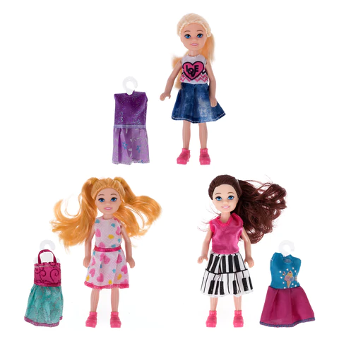 КУКЛА "Alisa Little Love", НАБОР, 2 платья, 14,4 см, КОМПЛЕКТ 6ШТ АССОРТИ, 3 вида, 1TOY 666150 - МСК «Форвард»