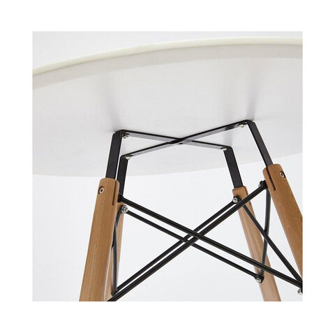 Стол обеденный BRABIX "Eames T-01", круглый, диаметр 80 см, опоры дерево, белый, 532633 под заказ 8 дней - МСК «Форвард»