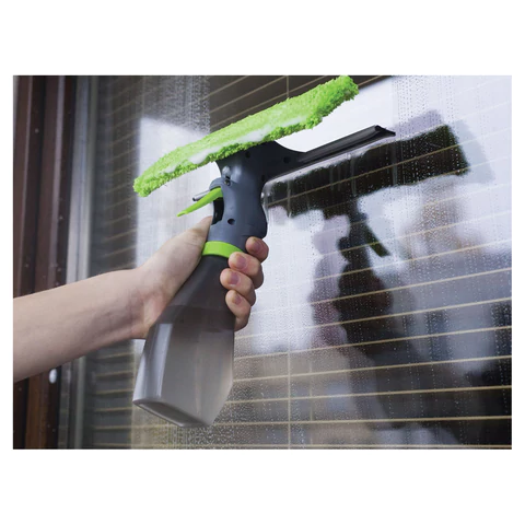 Окномойка "3 в 1": насадка из микрофибры, сгон, рукоятка-флакон с распылителем, 26х25,5х10 см, YORK, 84040 608412  - МСК «Форвард»